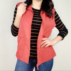 Eileen Fisher Italian Fabric Coral Zipper Vest M